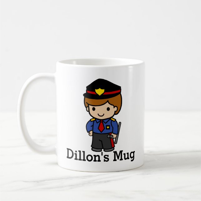 Taza De Café Un hombre de policía con bastón (Izquierda)