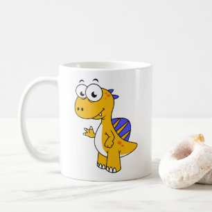 Taza De Café Un Ilustracion Agradable De Un Espinosaurio. 2