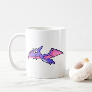 Taza De Café Un Ilustracion Agradable De Un Pterodáctilo Volado