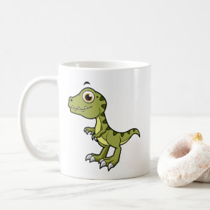 Taza De Café Un Ilustracion Agradable De Un Rex Tirrannosauro.