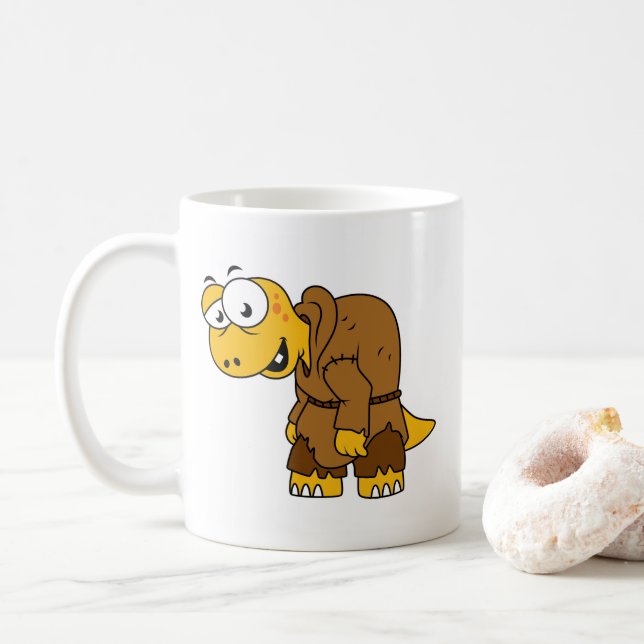 Taza De Café Un jorobado de dinosaurio Personalizado. (Con donut)