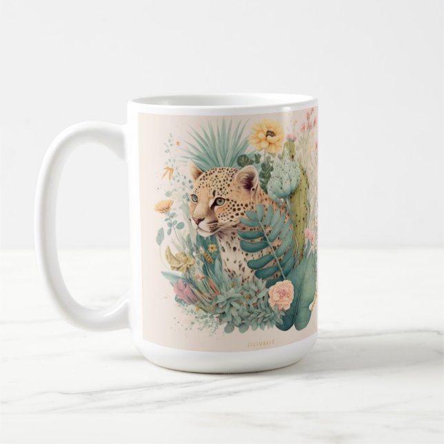 Taza De Café Un leopardo detrás del personalizado de los arbust (Izquierda)