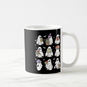 Taza De Café Un libro fantasma que lee libros de Halloween hace