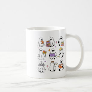 Taza De Café Un libro fantasma que lee libros de Halloween hace