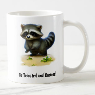 Taza De Café Un lindo café trapo de Racoon en 3D