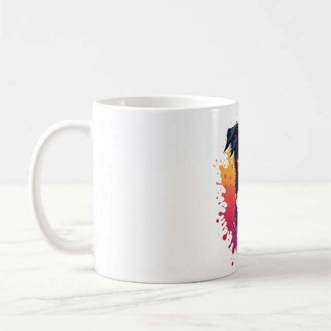 Taza De Café Un lindo collar de frontera para perros [RB#10009] (Izquierda)