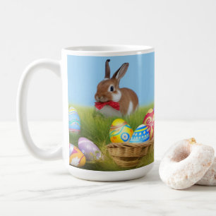 Taza De Café Un lindo conejo de Pascua para un ánimo positivo