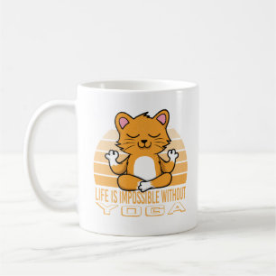 Taza De Café Un lindo gato gracioso haciendo yoga. curiosas cit