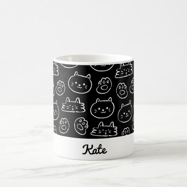 Taza De Café Un lindo gato personalizado (Centro)