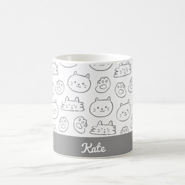 Taza De Café Un lindo gato personalizado (Centro)