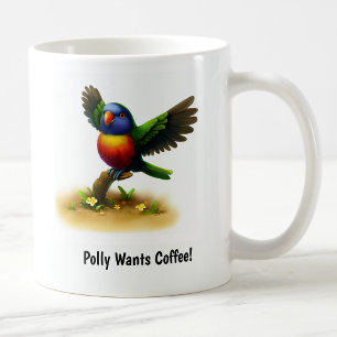Taza De Café Un lindo tazón de café de Lorikeet con pintura 3D