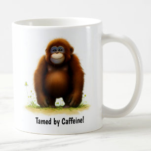 Taza De Café Un lindo tazón de café de Orangután pintado en 3D