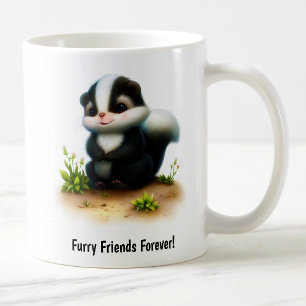 Taza De Café Un lindo tazón de café de zorrillo pintado en 3D