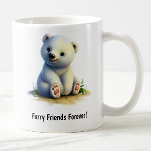 Taza De Café Un lindo tazón de café polar pintado en 3D