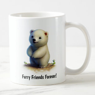 Taza De Café Un lindo tazón de café polar pintado en 3D