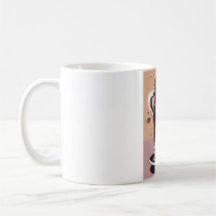 Taza De Café Un lindo vaso de té burbuja blanco negro