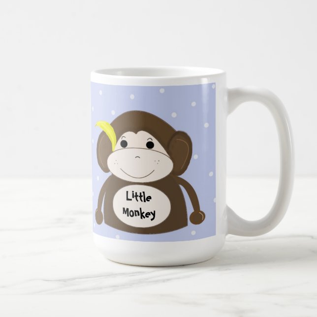Taza De Café Un mono pequeño con un banano amarillo (Derecha)