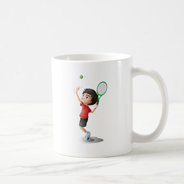 Taza De Café Un muchacho que juega a tenis (Derecha)