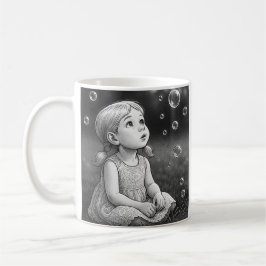 Taza De Café Un mug avec une petite fille en noir et blanc.