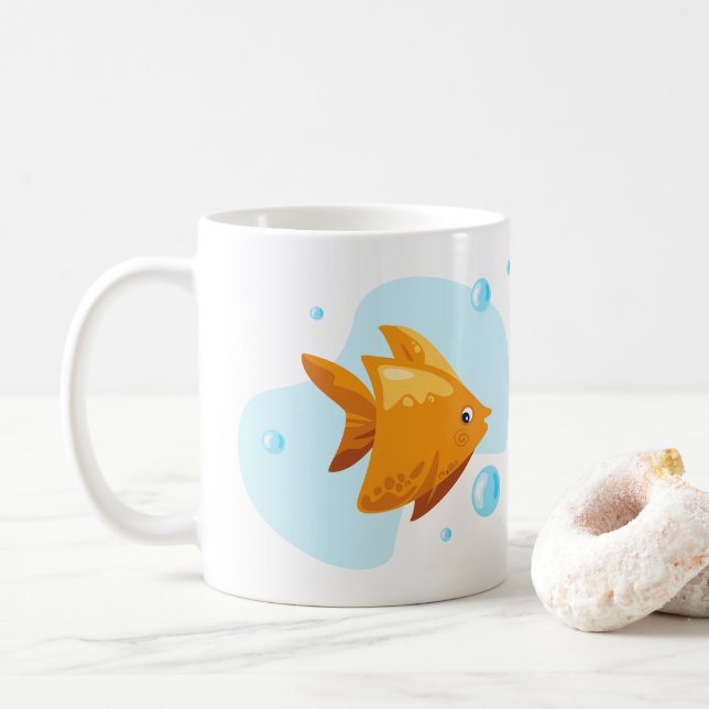 Taza De Café Un mundo submarino. Vida marina. Pez (Con donut)