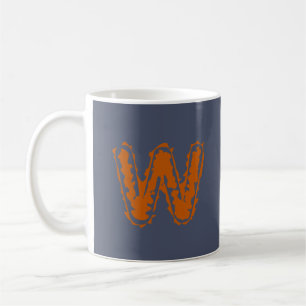 Taza De Café Un Naranja que se enfrenta a un monograma espeluzn