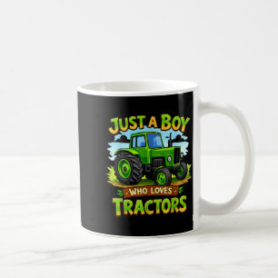Taza De Café Un niño que ama los tractores divertido cumpleaños