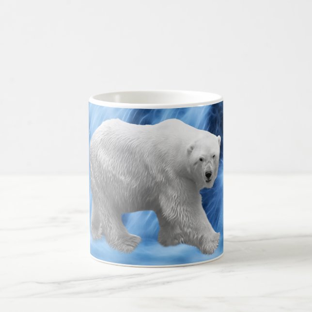 Taza De Café Un oso polar en la cascada congelada (Centro)