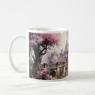 Taza De Café Un Palacio Al Estilo De Las Acuarelas