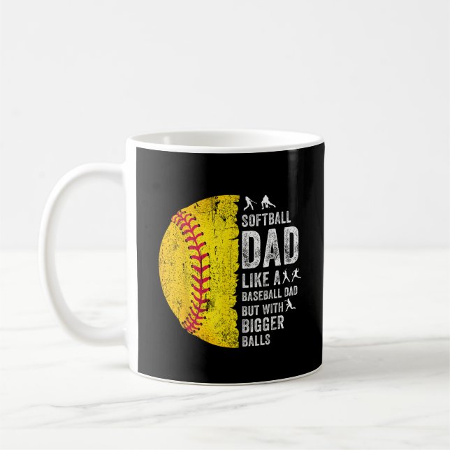 Taza De Café Un Papá De Softbol Como Un Papá De Béisbol (Izquierda)