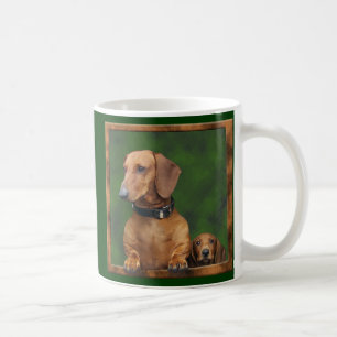 Taza De Café Un papá del dachshund y su muchacho