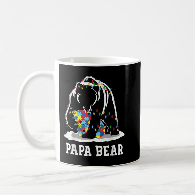 Taza De Café Un papá gracioso lleva un partido de autismo de co (Izquierda)