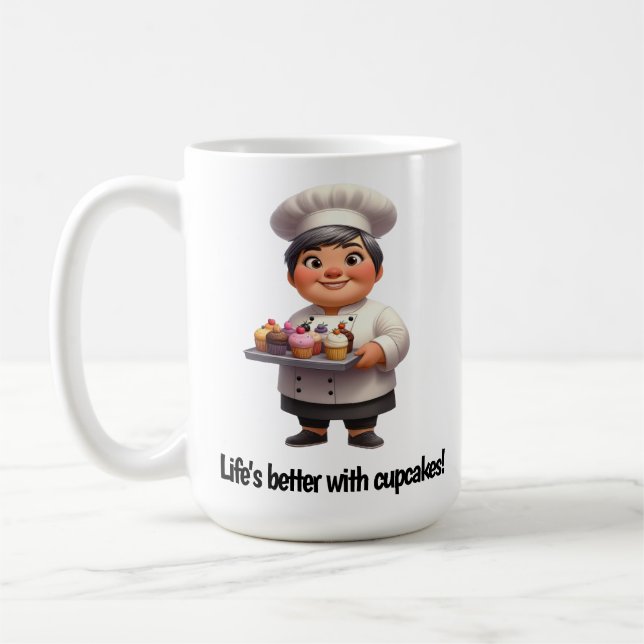 Taza De Café Un pastelero feliz posando para la cámara (Izquierda)