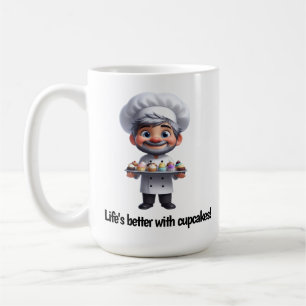 Taza De Café Un pastelero feliz posando para la cámara