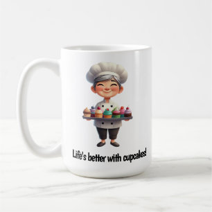 Taza De Café Un pastelero feliz posando para la cámara