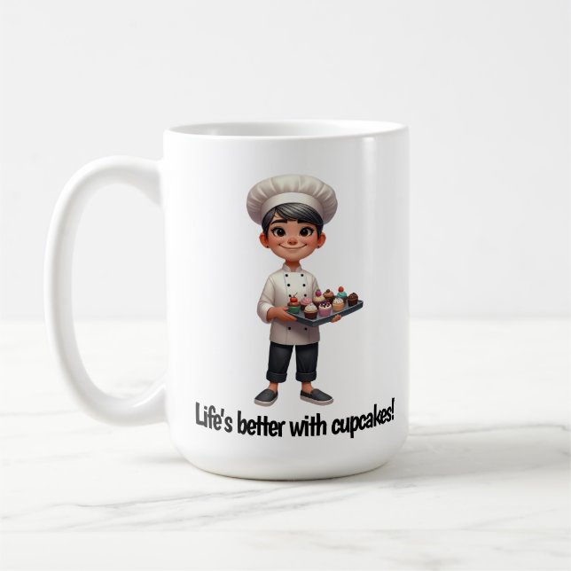 Taza De Café Un pastelero feliz posando para la cámara (Izquierda)