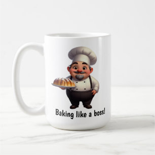 Taza De Café Un pastelero feliz posando para la cámara