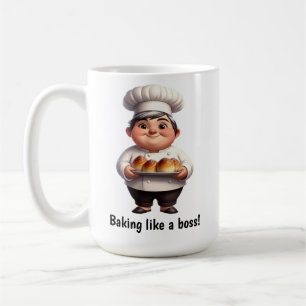 Taza De Café Un pastelero feliz posando para la cámara