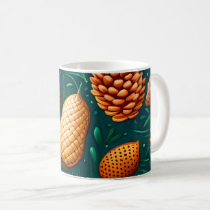 Taza De Café Un patrón de pineconas y alcornoques