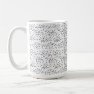 Taza De Café Un patrón floral clásico en blanco y negro, ilustr
