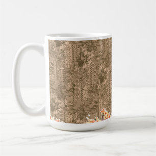 Taza De Café Un patrón floral vintage con desi marrón intrincad