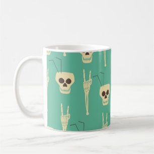 Taza De Café Un patrón impecable de fiesta. Calaveras humanas c