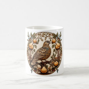 TAZA DE CAFÉ UN PERDIZ EN. UN PERAL