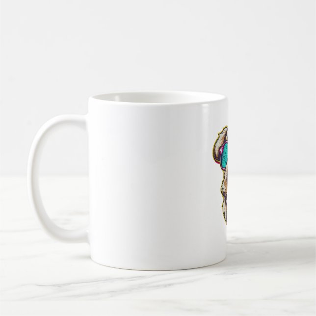 TAZA DE CAFÉ UN PERRO ADORABLE CON GAFAS DE SOL   (Izquierda)