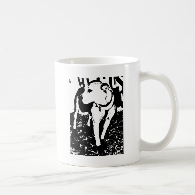 Taza De Café Un perro de perrito mezclado monocromático de (Derecha)