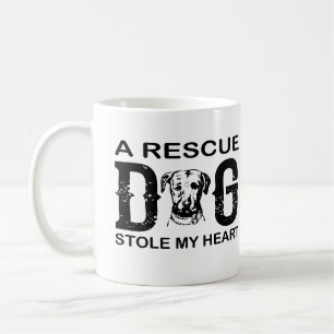 Taza De Café Un perro de rescate roba mi corazón Diseño de aman