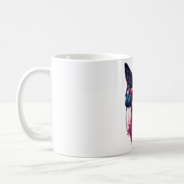 Taza De Café Un perro habu llevando gafas de sol y audífonos (Izquierda)