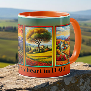 Taza De Café Un Personalizado divertido y colorido arte italian