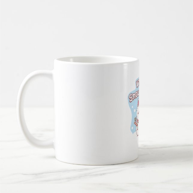Taza De Café Un Pingüino Cuto Construyendo Un Invierno De Nieve (Izquierda)
