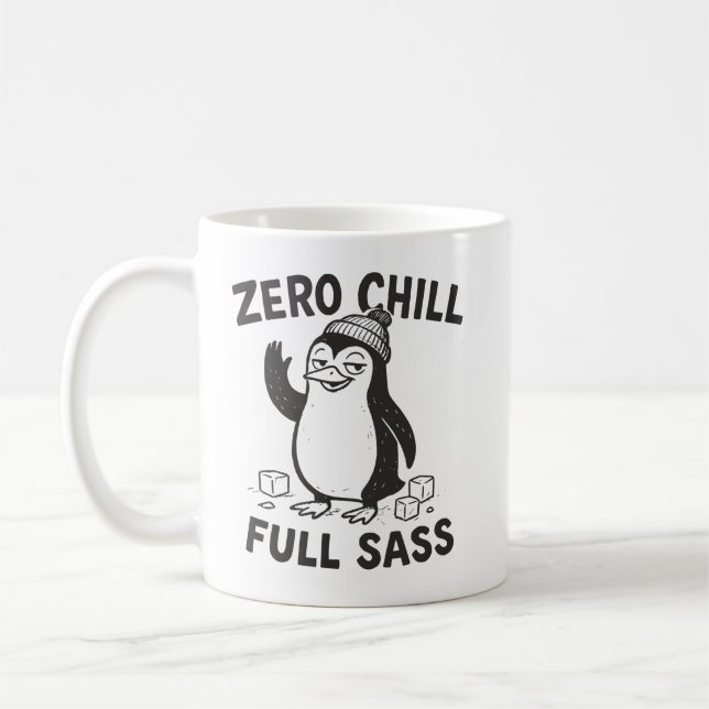 Taza De Café Un pingüino muerto cero gracioso y sarcástico (Izquierda)