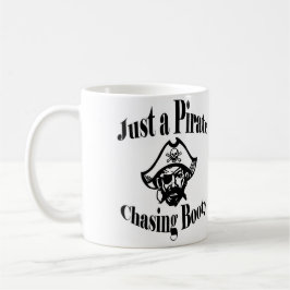 Taza De Café Un pirata persiguiendo a Booty - Cara negra